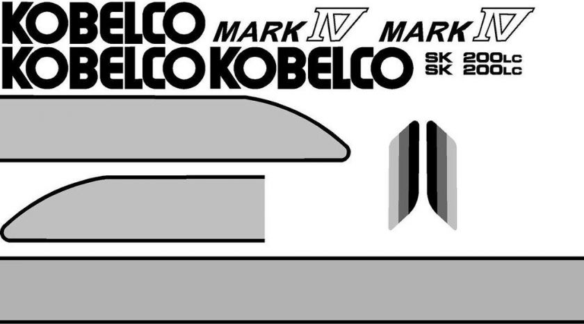 Kobelco SK 200LC Excavator Decal Set  