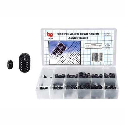 200 PC SOCKET BOLT ALLEN HEX HEAD SCREW ASSORTMENT KIT  