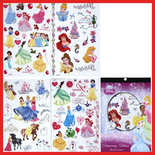 Disney Princess Body Stickers Temporary Tattoos 50pc  