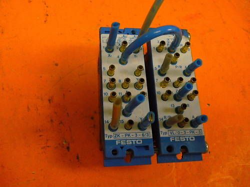 FESTO ZK PK 3 6/3 AND OTHER VALVE LOT OF 2  