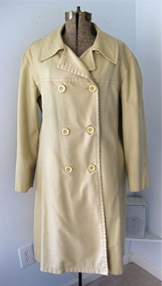 Vtg London Fog Khaki Trench Rain Coat Zip Lining Wms 20  