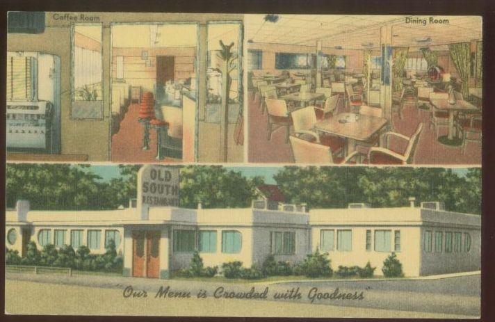 051008 DECO OLD SOUTH RESTAURANT FT SMITH AR INTERIOR POSTCARD  