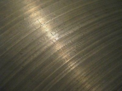 1960s Avedis Zildjian 16 Crash Ride Cymbal USA