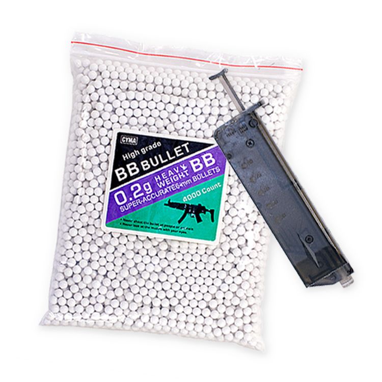 4000 6mm CYMA Airsoft BBs 0.20 G Gram 0.20g .2g 0.2g BB + Free Speed 