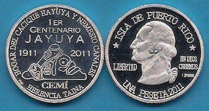 JAYUYA 2011 PESETA BORICUA QUARTER Puerto Rico 1/100 T2  