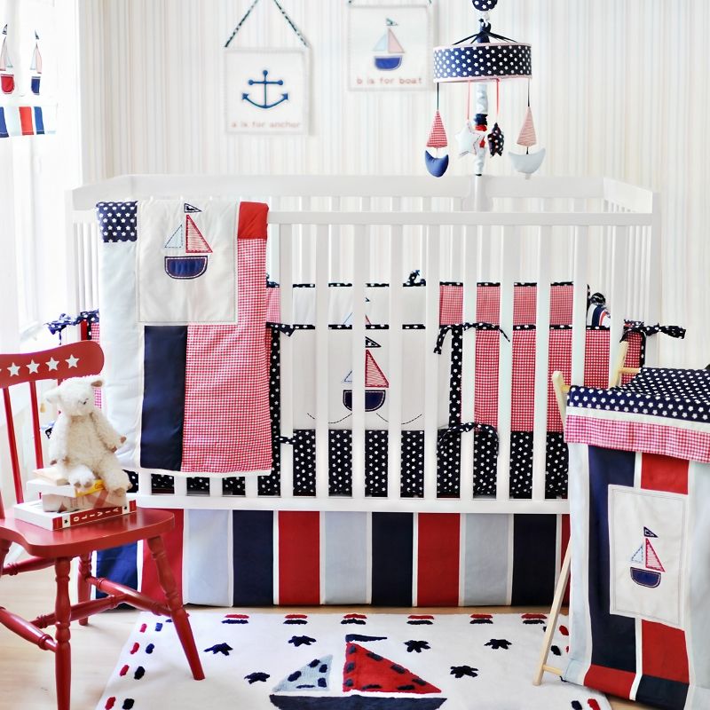   Sam Ahoy Mate Nautical Baby Bedding 10 Piece Crib Bedding Set  