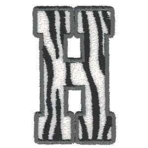 ZEBRA PRINT LETTER Embroidered Iron on Patch  