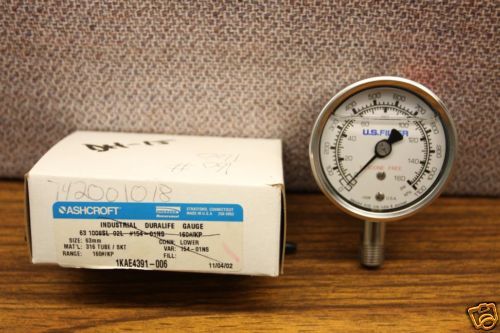 Ashcroft 63mm 1008 0 160PSIG Dual Scale Pressure Gauge  