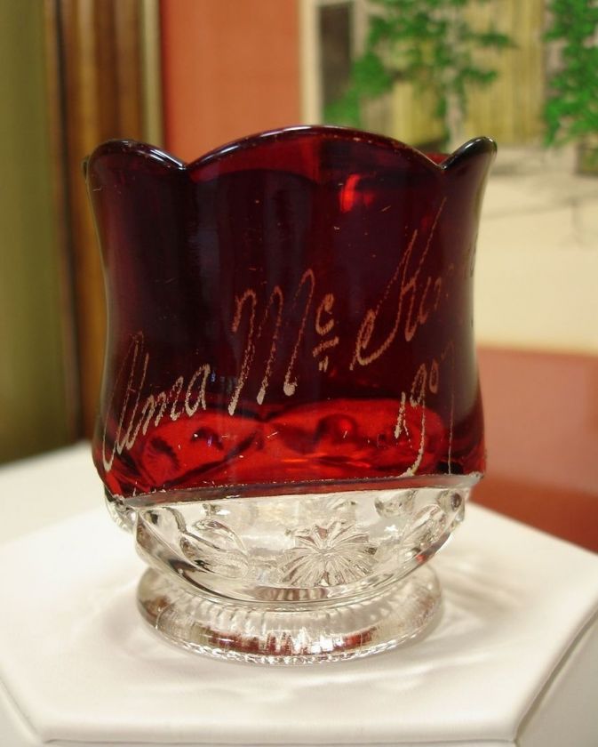 EAPG ROBINSON RUBY STAINED ZANESVILLE TOOTHPICK 1907  