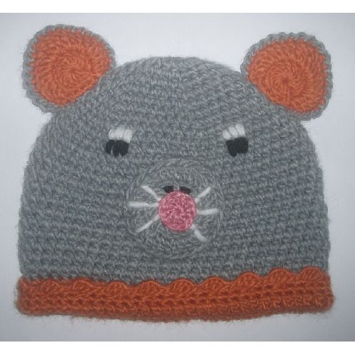 Cartoon Cap mouse Handmade Wool knit Children Hat H1553  