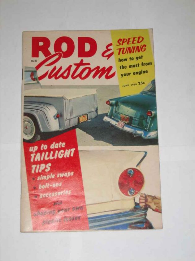 Rods and Custom Vintage Mag June 1958 Taillight Tips  