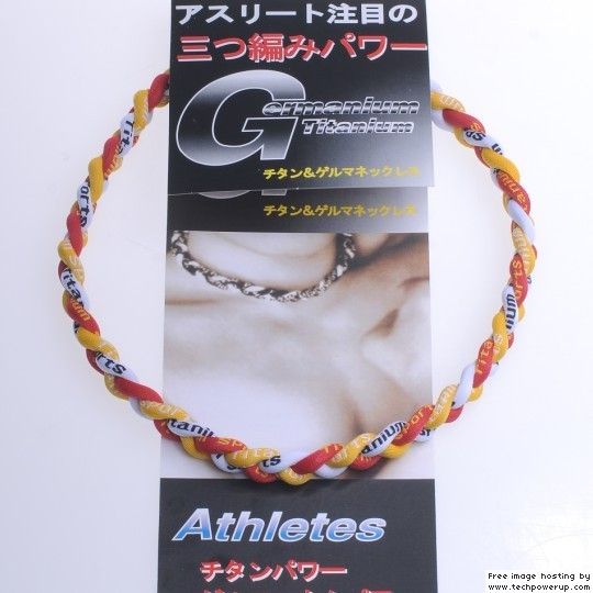 Titanium Tornado Baseball Sports MLB Rope Ionic Necklace Titanium 16 