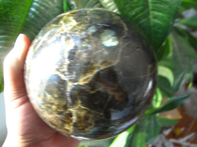 AA+++ NATURAL Labradorite Crystal sphere ball Orb Gem Stone 6.55lb 