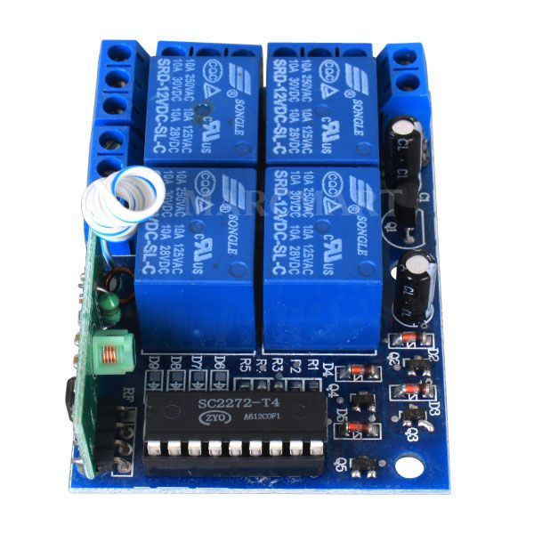 12V RF Wireless 4 Ch Remote Control Switch Controller  