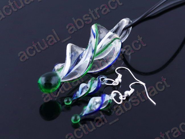 FREE necklace earring 6SETS lampwork glass wholesale  