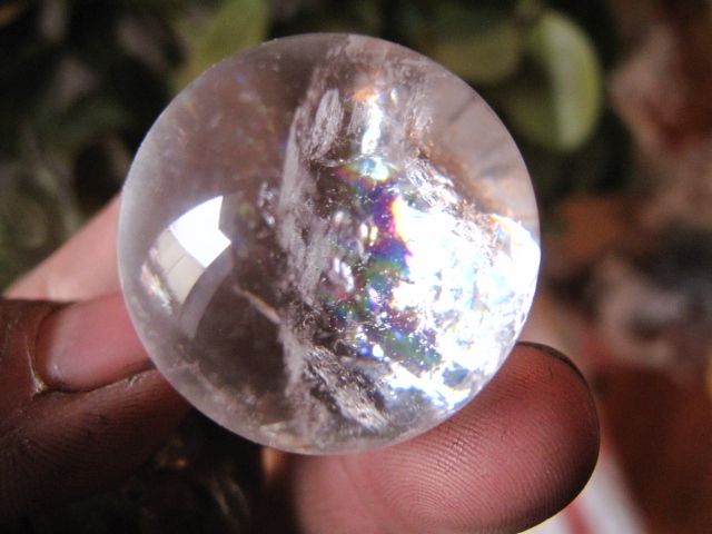 RAINBOW 45g NATURAL CLEAR QUARTZ CRYSTAL SPHERE BALL HEALING  