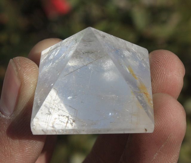 A+ Rare NATURAL RUTILATED QUARTZ CRYSTAL PYRAMID INFREQUENT  