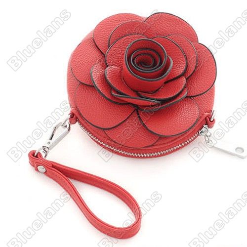 Mini Cute Candy Color Flower Wristlet Purse Bag Satchel Handbag 