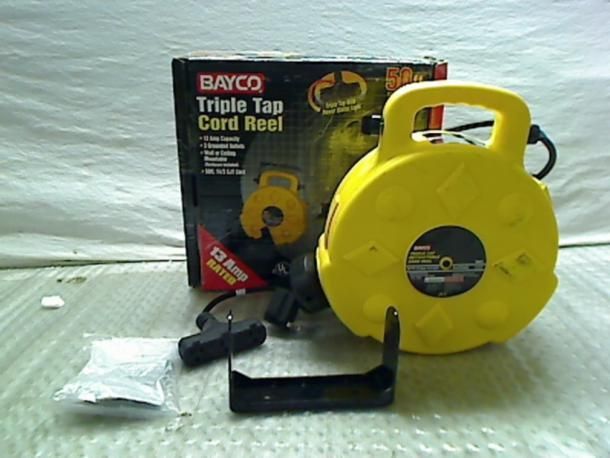 Bayco SL 8903 Professional 13 Amp 50 Foot Retractable Cord Reel, 3 