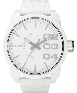 DIESEL DZ1461 Fast Ship 57mm WHITE Analog Quartz Watch OVERSIZE 