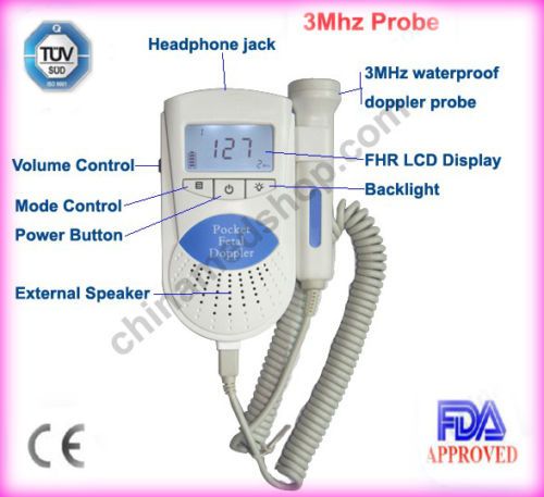 Baby sound fetal doppler, heart monitor with free gel  