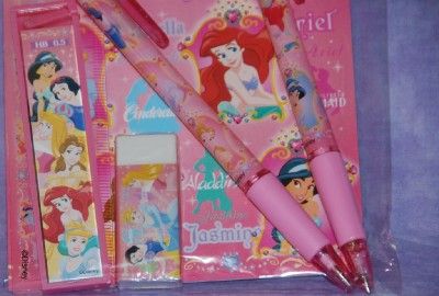 6pc Disney Princess PINK Pencil Stationary Party Favor  