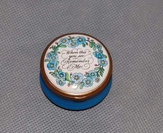 Halcyon Days Remember Me Blue Enamel Box Squirrel  