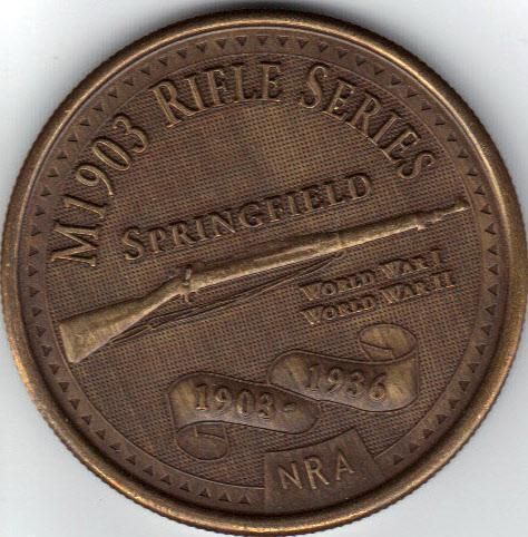 NRA Medal   Winchester M1903 Rifel Series   SPRINGFIELD  