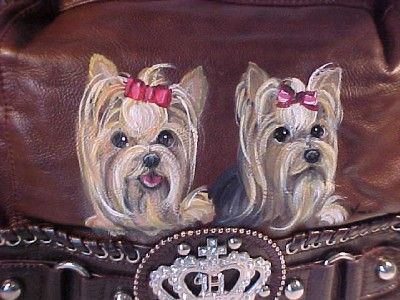 YORKIE HANDPAINTED HANDBAG BEAUTIFUL PURSE  