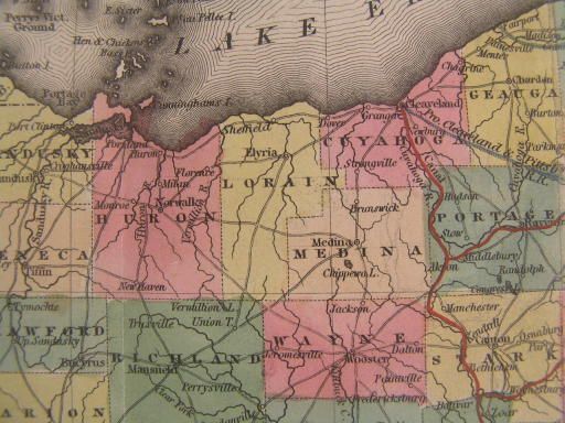   Improvements 1837 by Atkinson & Yeager old hand color antique map