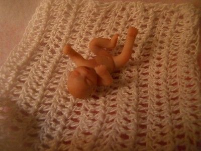 OOAK FULL POLYMER CLAY SCULPT FOR DOLLHOUSE or MINI COLLECTOR BABY 