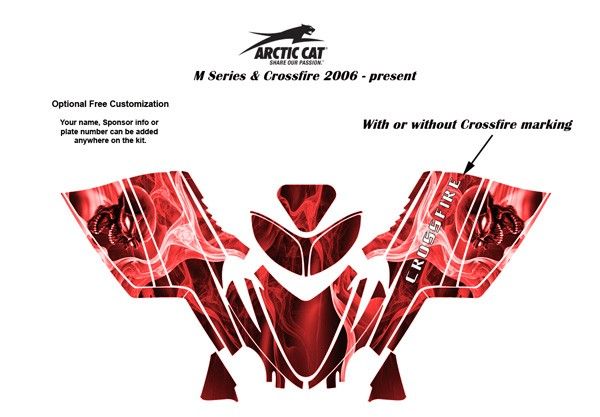 Artic Cat M Series Crossfire Sled Graphic Decal Kit Skull Red  