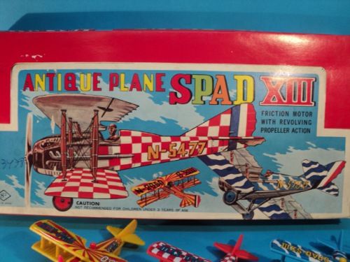 ANTIQUE PLANE SPAD 13 BOXED FRICTION JAPAN BY S2 70S  