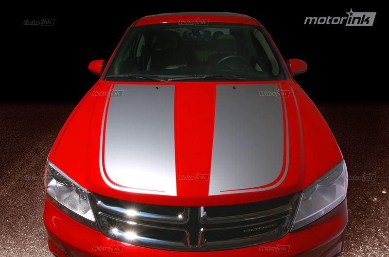   AVENGER Hood Decal Graphics Center Stripes 3M 2008 2012 08 12 motorINK