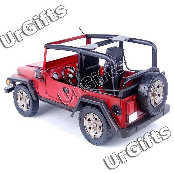   Made Metal Art Bar Decor 116 Jeep Wrangler Rubicon Model RED  