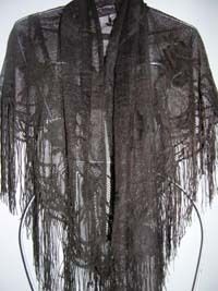 Black 66X42 Fringe Shawl Wedding Prom Dress Up  