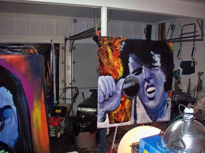 ELVIS PRESLEY HUGE PAINTING 5FT X 5FT PEAHOTA  