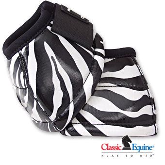 classic No Turn Bell Boots Horse Tack ZEBRA PRINT  