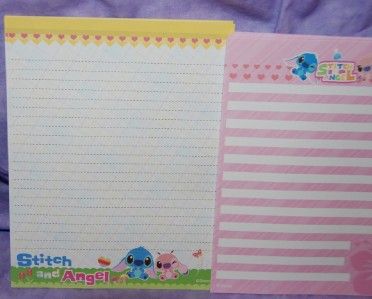 Disney 50 Sheets Stitch & Angel Winking Volume Stationary Letter Set 