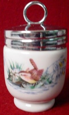 ROYAL WORCESTER china BIRDS white Double EGG CODDLER  