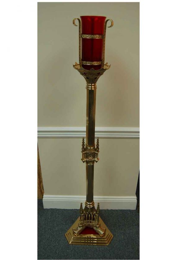 Ornate Gothic Floor Standing Sanctuary Lamp + chalice  