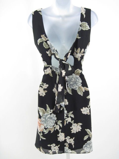 DONNA RICO Black Floral Sleeveless Dress Size 6  