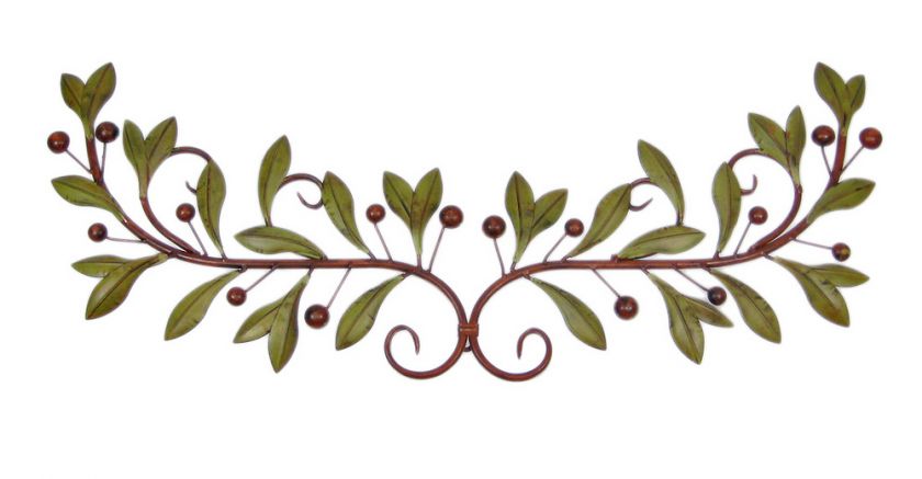 35 Inch Metal Olive Branch Doortop Wall Hanging  