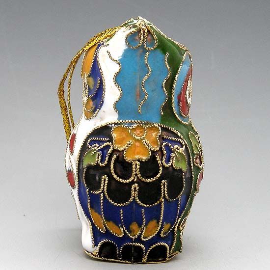 Chinese Exquisite Cloisonne Enamel Ornament Funny Owl  