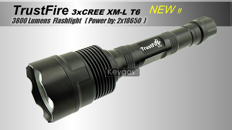 TrustFire TR 3T6 3800 Lumens 3x CREE XML XM L T6 LED Flashlight Torch 