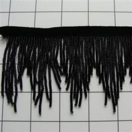 Black Beaded Icicle Fringe Baton Twirling, Dance  