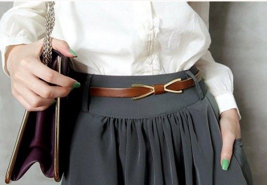 1x Women Retro Waist Narrow Thin Skinny Belt 4 Colors u can Pick