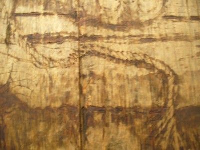 ANTIQUE VINTAGE CARVED? RUSTIC BARN WOOD PAINTING ART *AMAZING* 14 X 