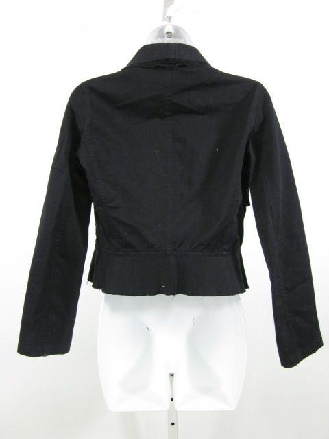 MIN.IMAL Black Cotton Raw Edge Blazer Jacket Size Sm  