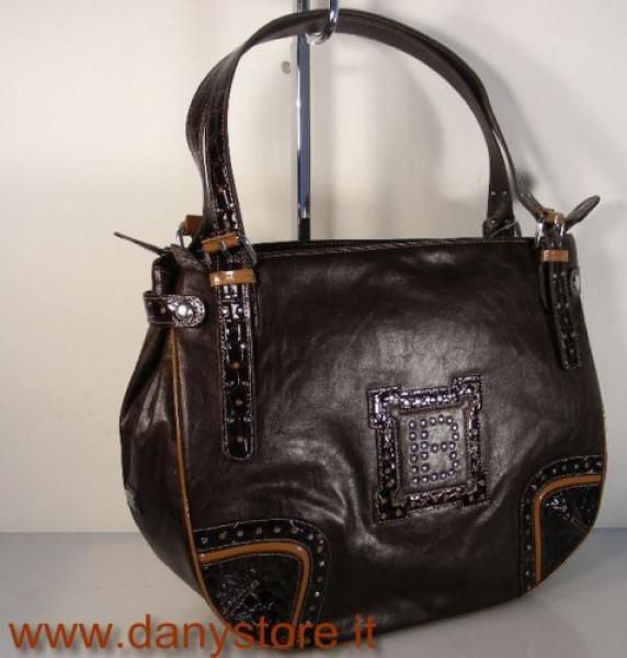 Laura Biagiotti 4506 borsa hand bag shopping moro  